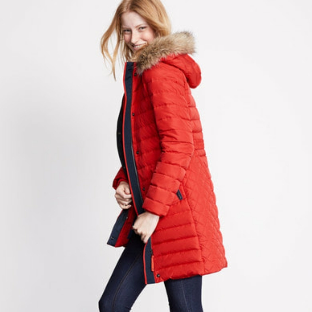 Boden mandarin orange puffer jacket